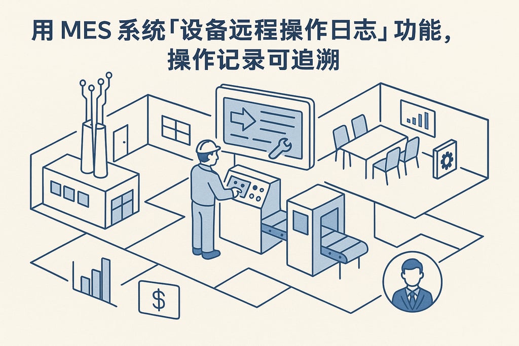 用 MES 系统「设备远程操作日志」功能，操作记录可追溯